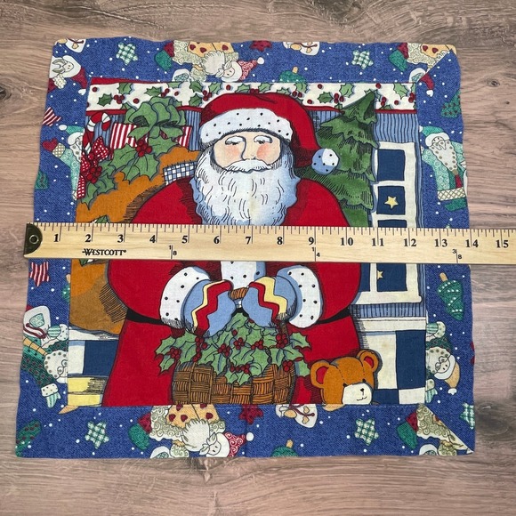 Set of 2 Quilted Santa Claus Placemats Christmas Holiday Decor - Picture 7 of 8